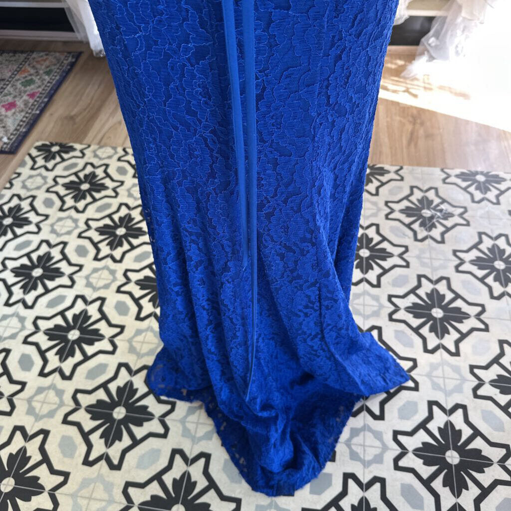 Faviana Royal Blue Lace 2 Piece Long Formal Dress 2