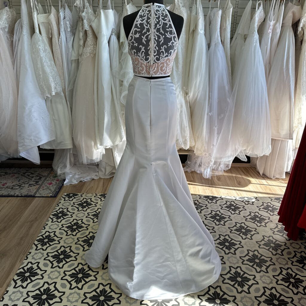 Mori Lee White 2 Piece Long Formal Dress 4