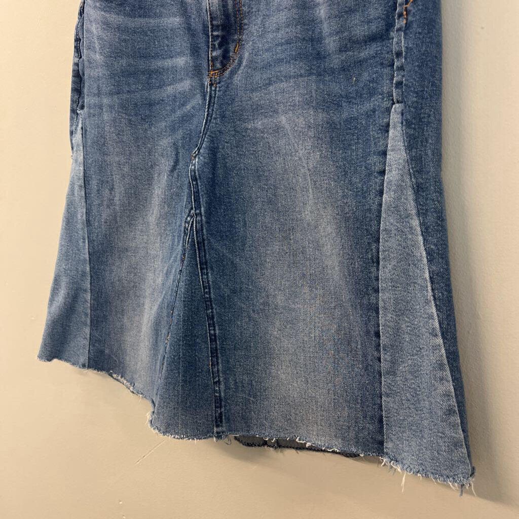 Loft Medium Wash Long Denim Skirt 28