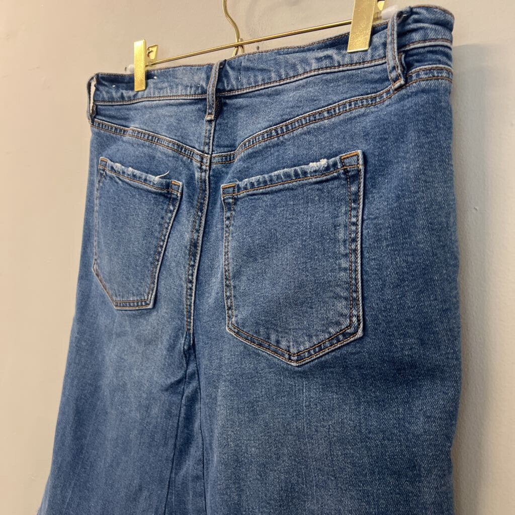 Loft Medium Wash Long Denim Skirt 28