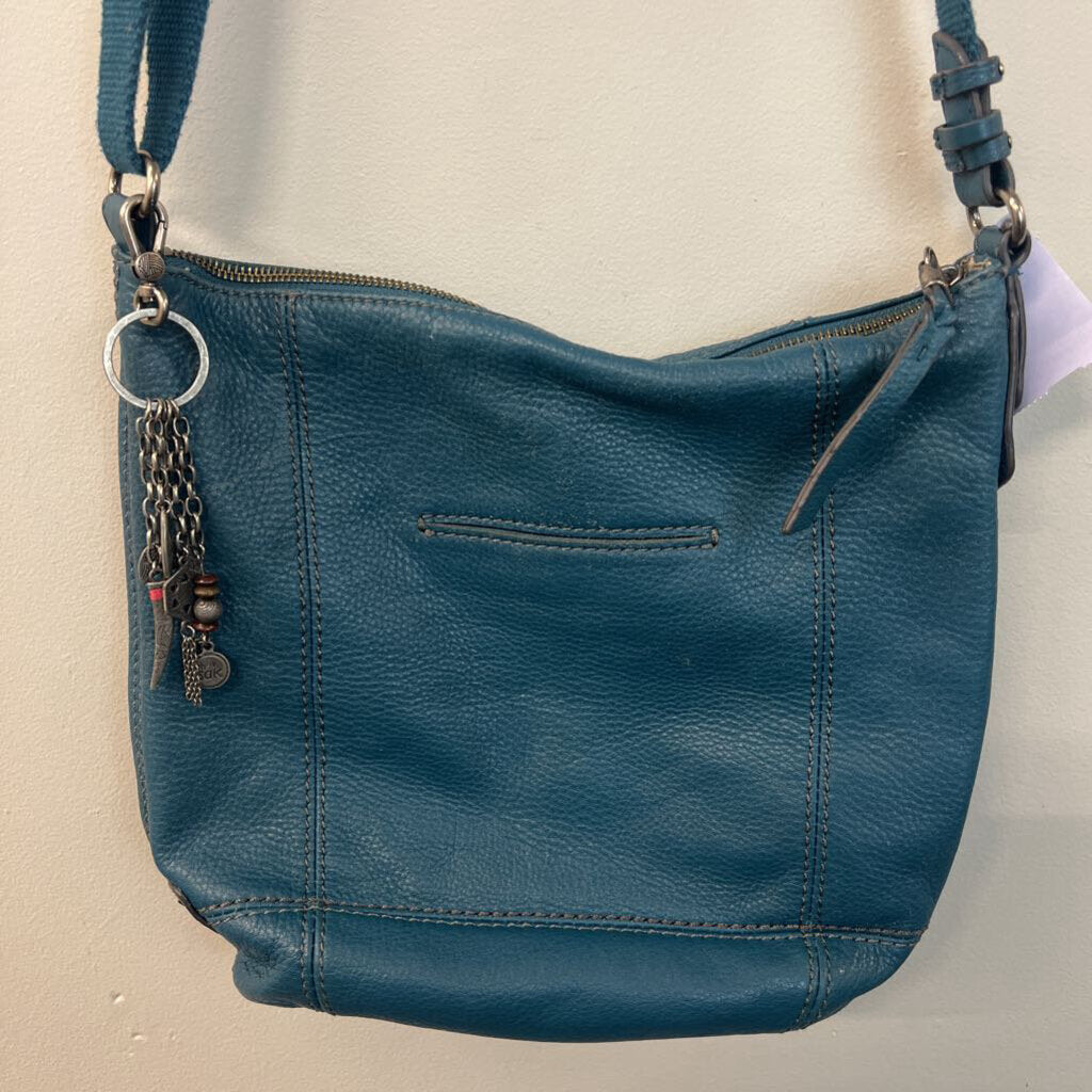 The Sak Blue Pebbled Leather Shoulder Purse