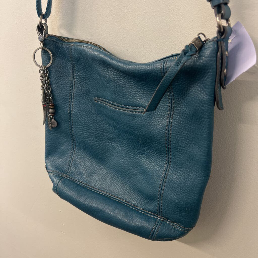 The Sak Blue Pebbled Leather Shoulder Purse