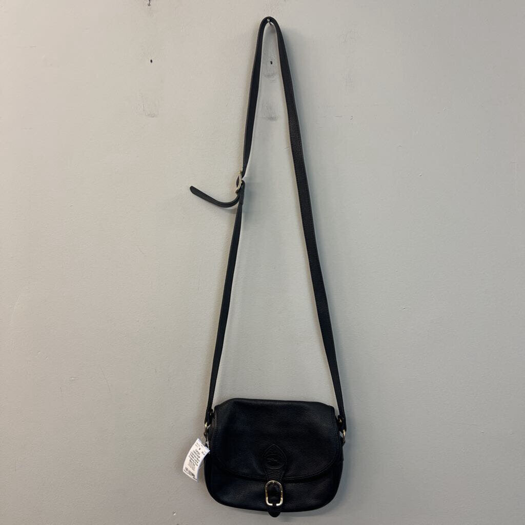 Longchamp Black Pebbled Leather Crossbody Purse