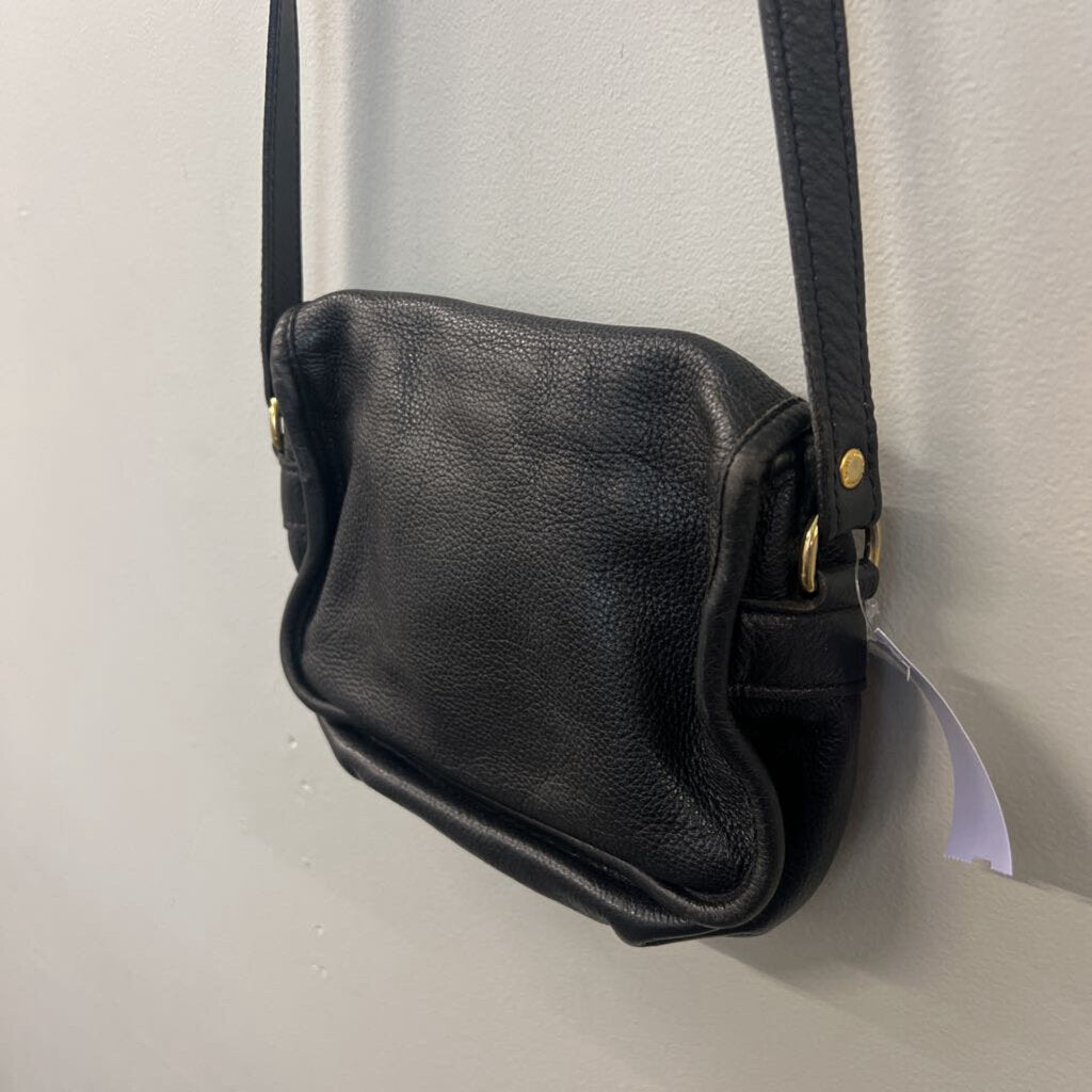 Longchamp Black Pebbled Leather Crossbody Purse