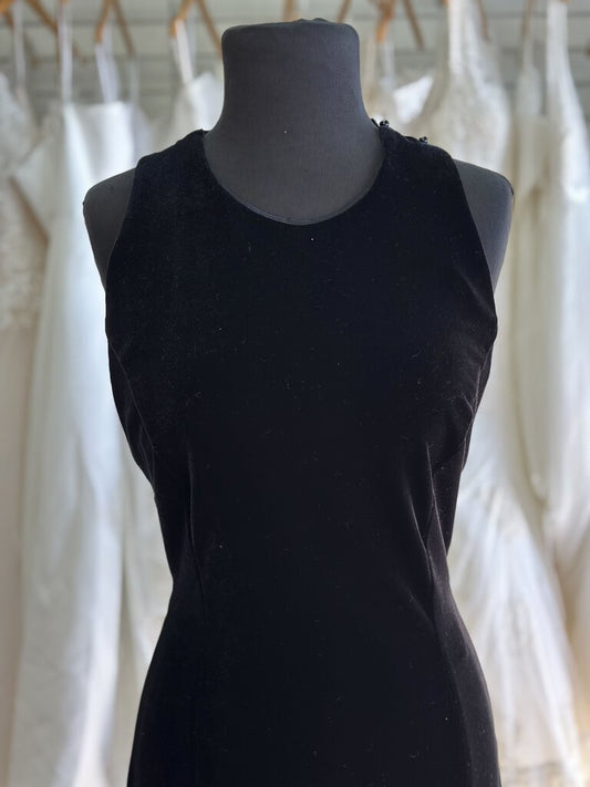 Vintage Jessica McClintock Black Velvet Long Formal 10