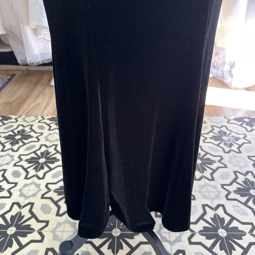 Vintage Jessica McClintock Black Velvet Long Formal 10