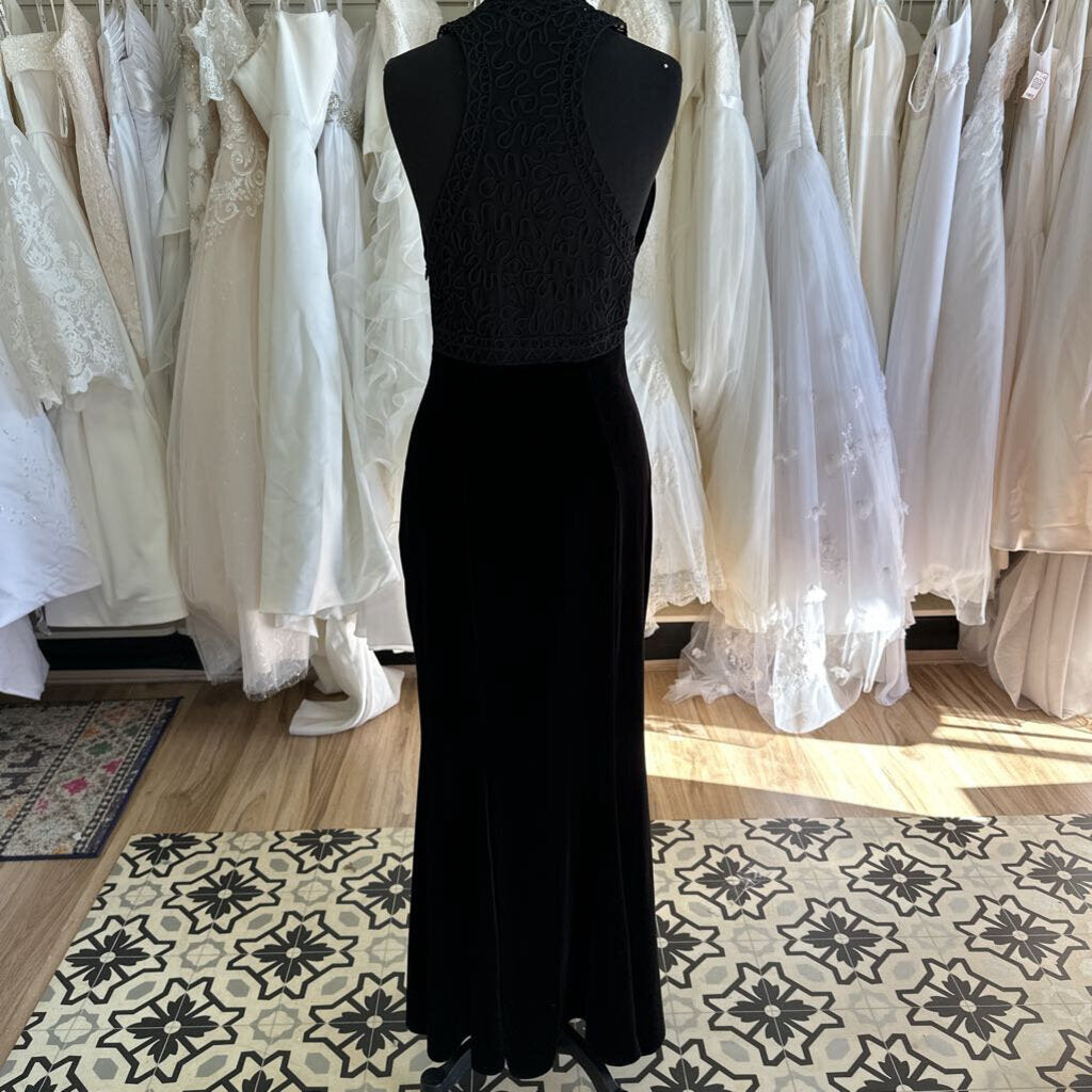 Vintage Jessica McClintock Black Velvet Long Formal 10