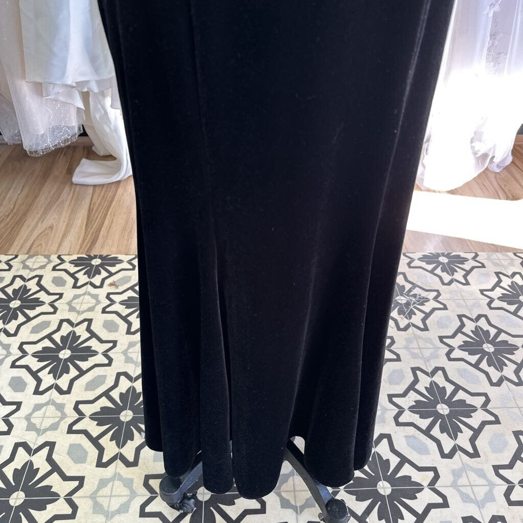 Vintage Jessica McClintock Black Velvet Long Formal 10