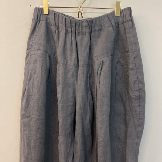 Yuvita Grey Linen Wide Leg Jogger Pants XXL