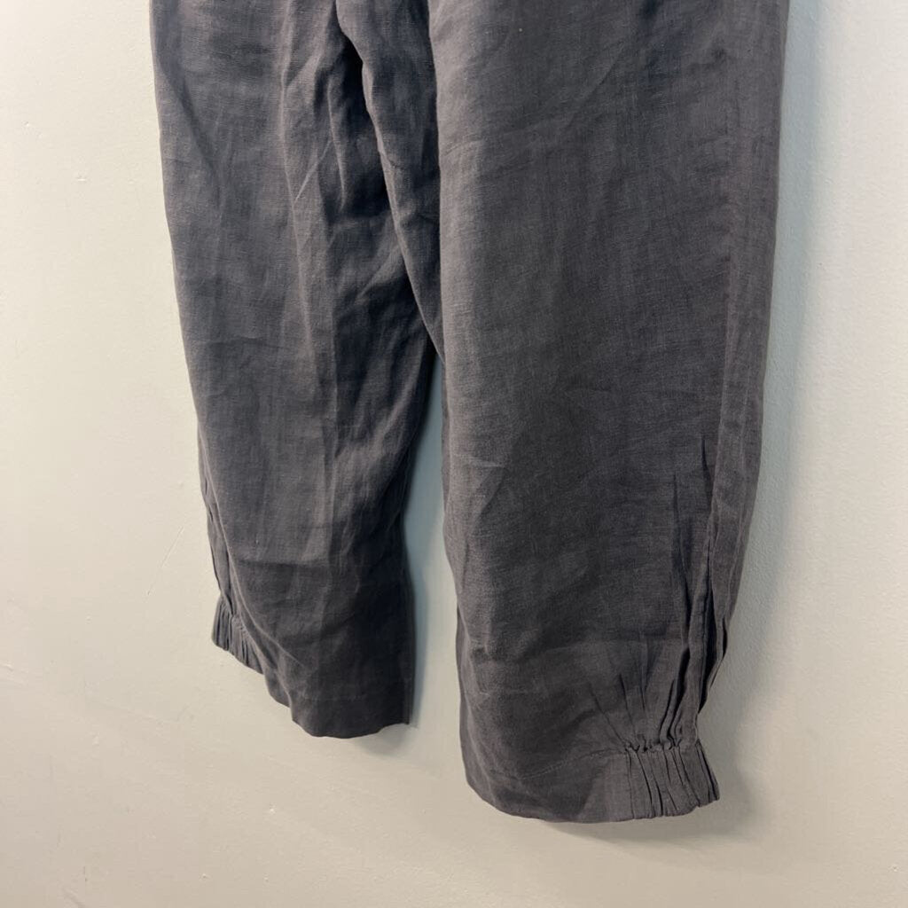 Yuvita Grey Linen Wide Leg Jogger Pants XXL