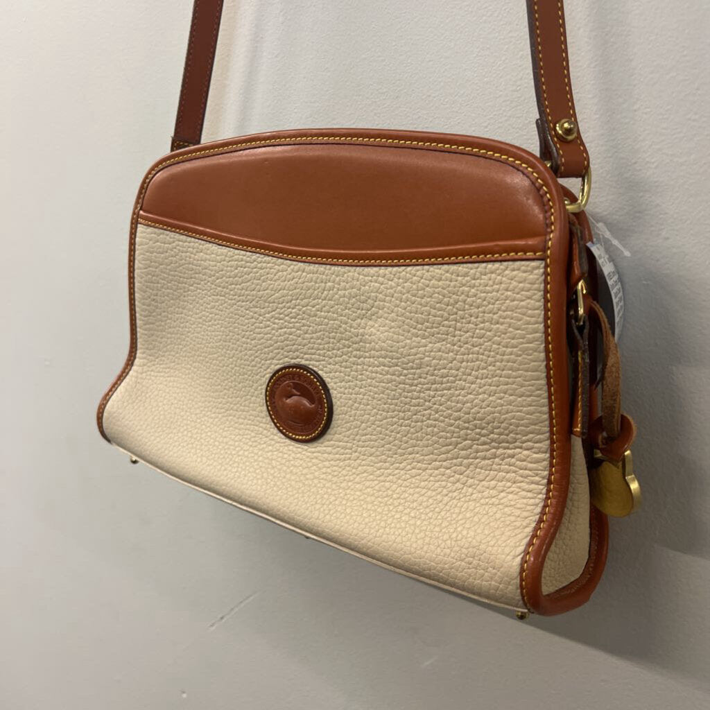 Dooney and Bourke Cream/ Brown Pebbled Leather Purse