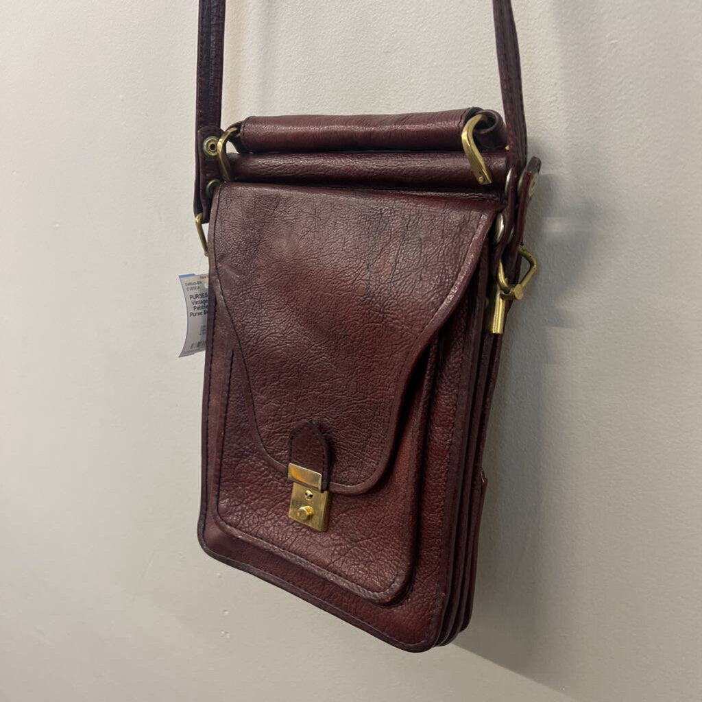 Vintage Burgundy Pebbled Leather Purse