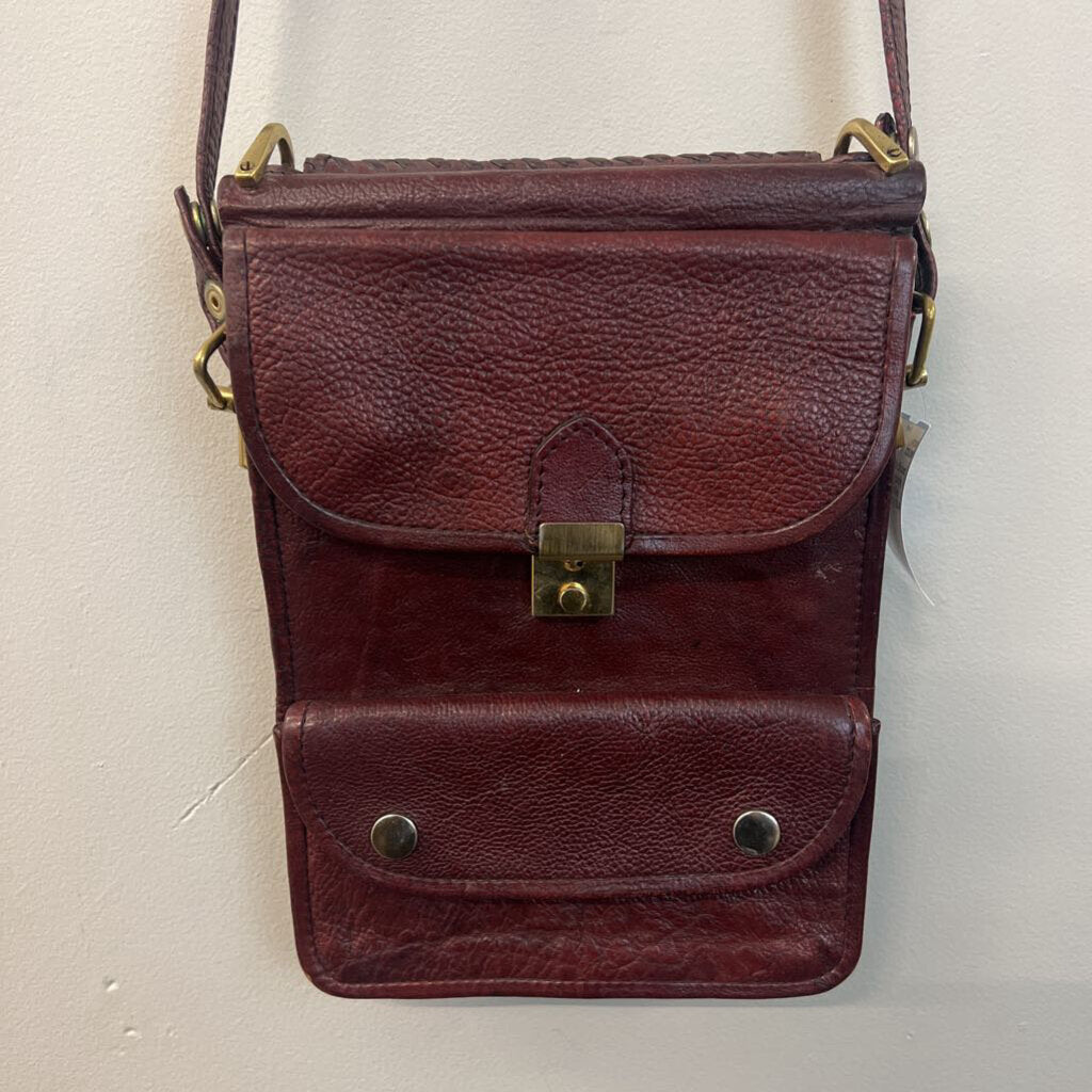 Vintage Burgundy Pebbled Leather Purse