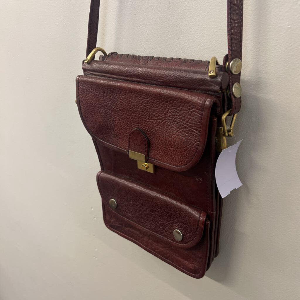 Vintage Burgundy Pebbled Leather Purse