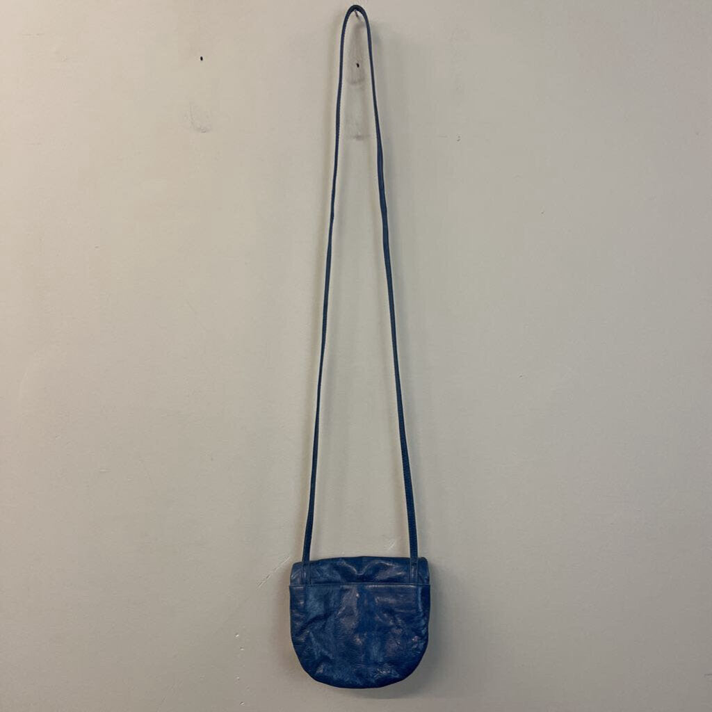 Hobo Blue Leather Snap Top Crossbody Purse