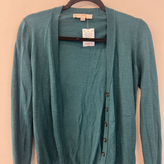 Loft Green Long Sleeve Button Down Cardigan Extra Small