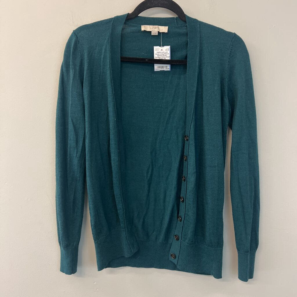 Loft Green Long Sleeve Button Down Cardigan Extra Small