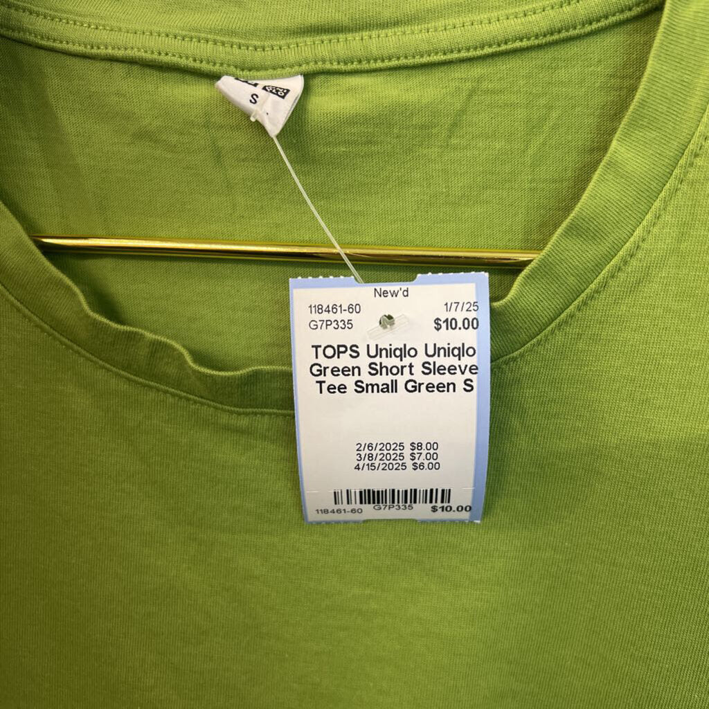 Uniqlo Green Short Sleeve Tee Small