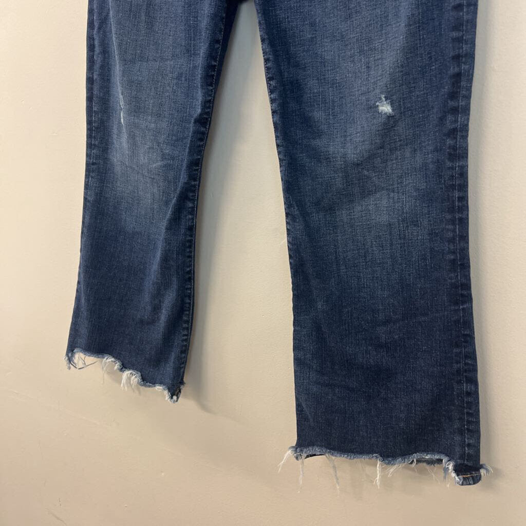 Lucky Brand Dark Wash High Rise Crop Mini Boot Jeans 8