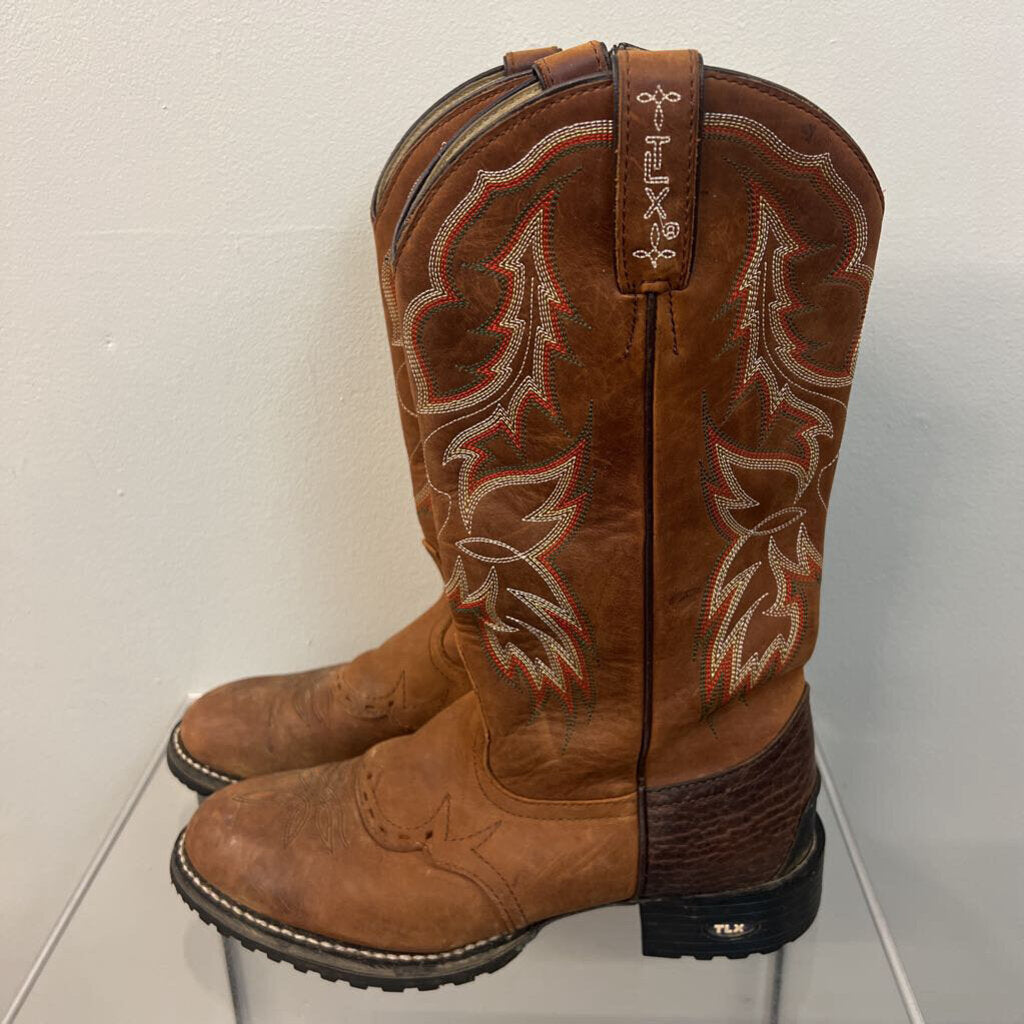 Tony Lama Brown Western Cowgirl Boots 7.5