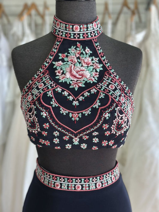 Embroidered Two Piece Long Formal 1