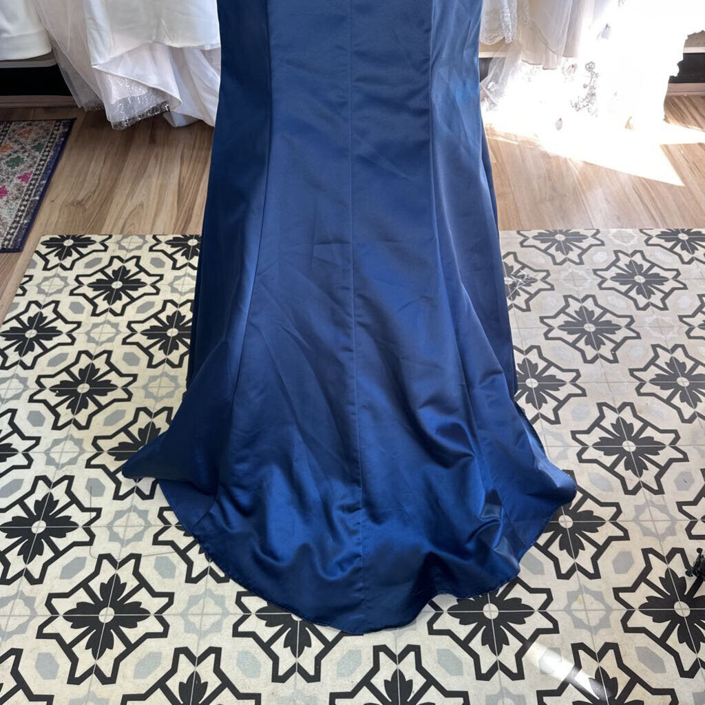 Tiffany High Neck Satin Fitted Formal Dress 6