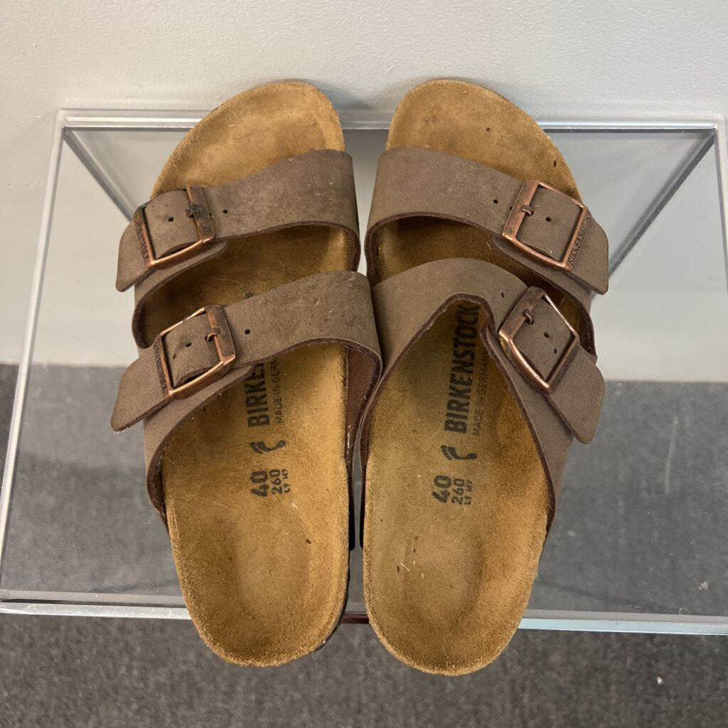 Birkenstock Brown Arizona Suede Double Strap Sandals 9