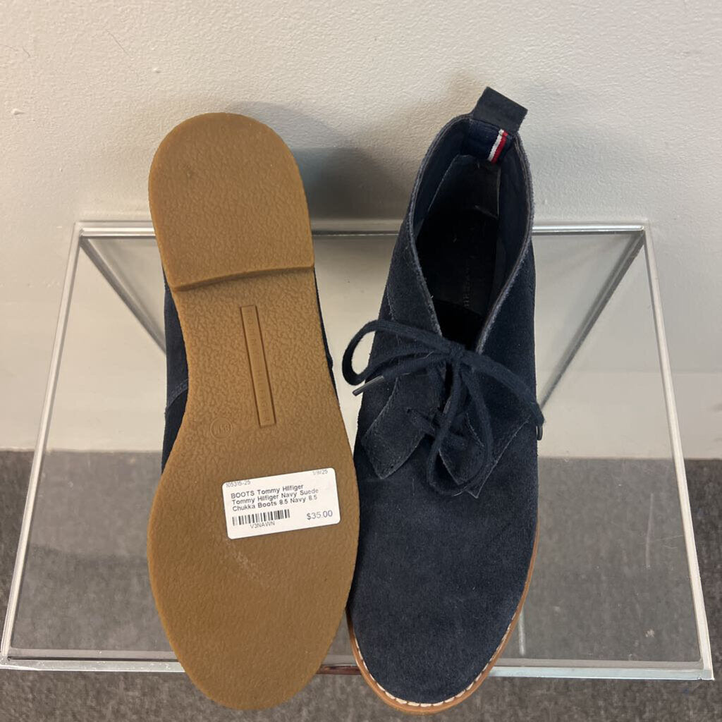 Tommy Hilfiger Navy Suede Chukka Boots 8.5