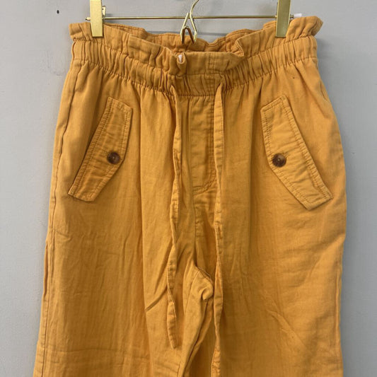 Loft Yellow High Rise Straight Paper Bag Pants Small