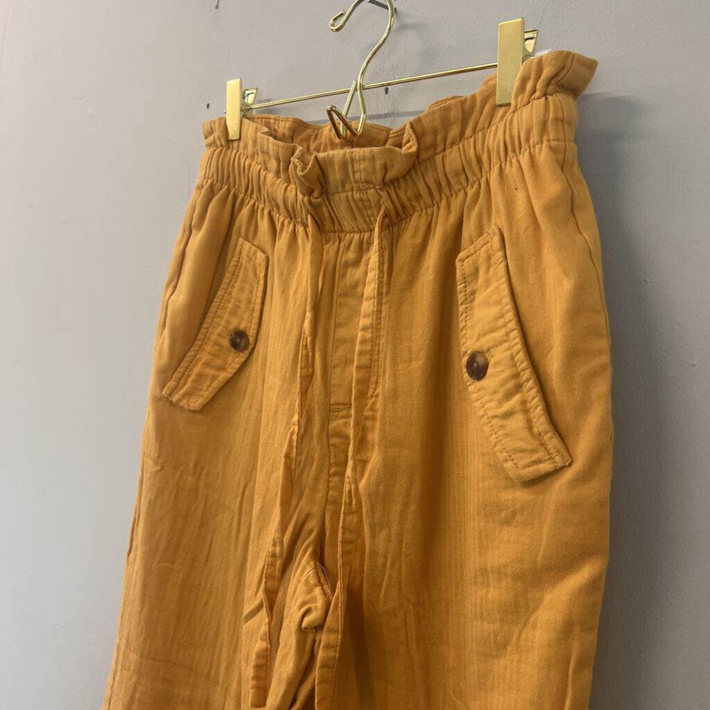 Loft Yellow High Rise Straight Paper Bag Pants Small