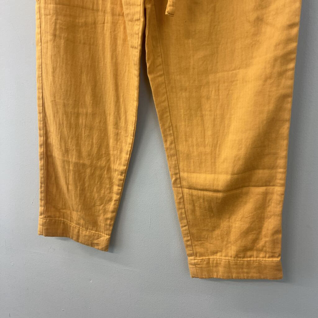 Loft Yellow High Rise Straight Paper Bag Pants Small