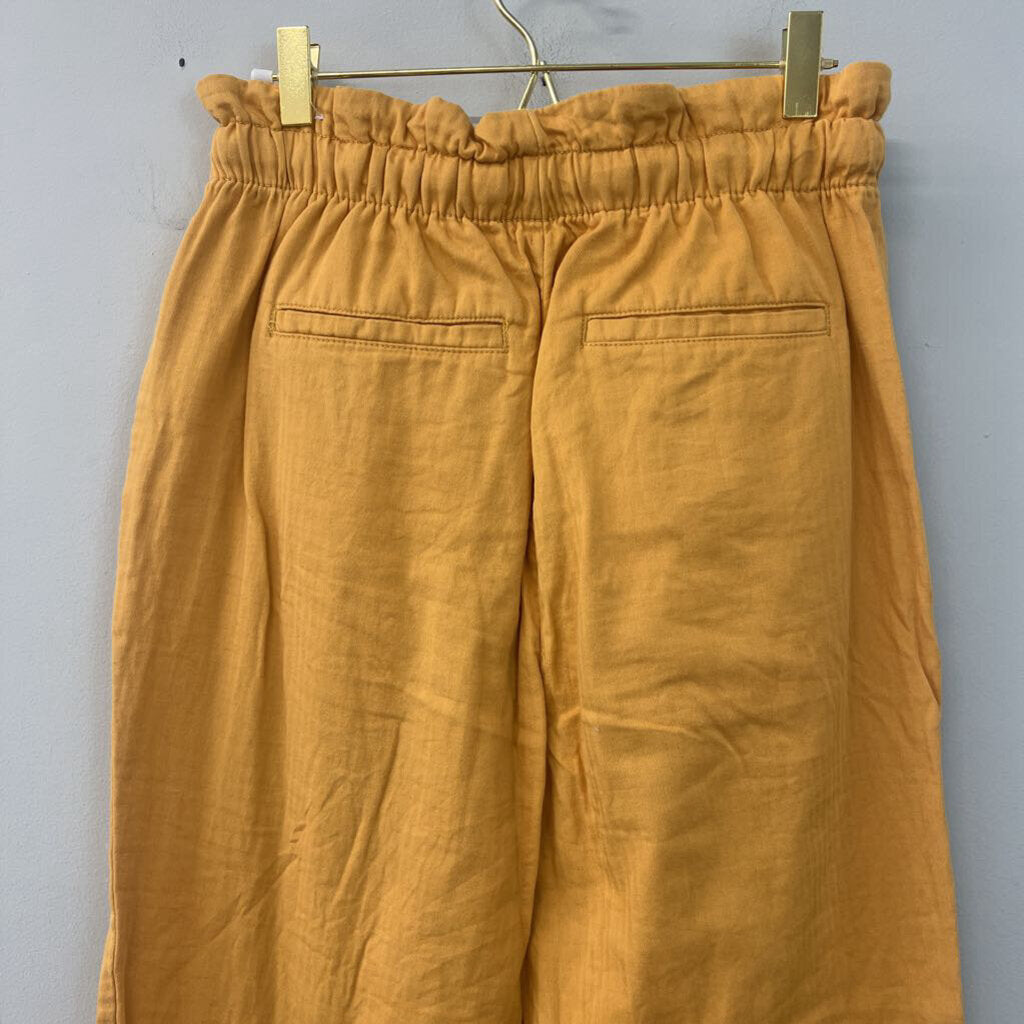 Loft Yellow High Rise Straight Paper Bag Pants Small