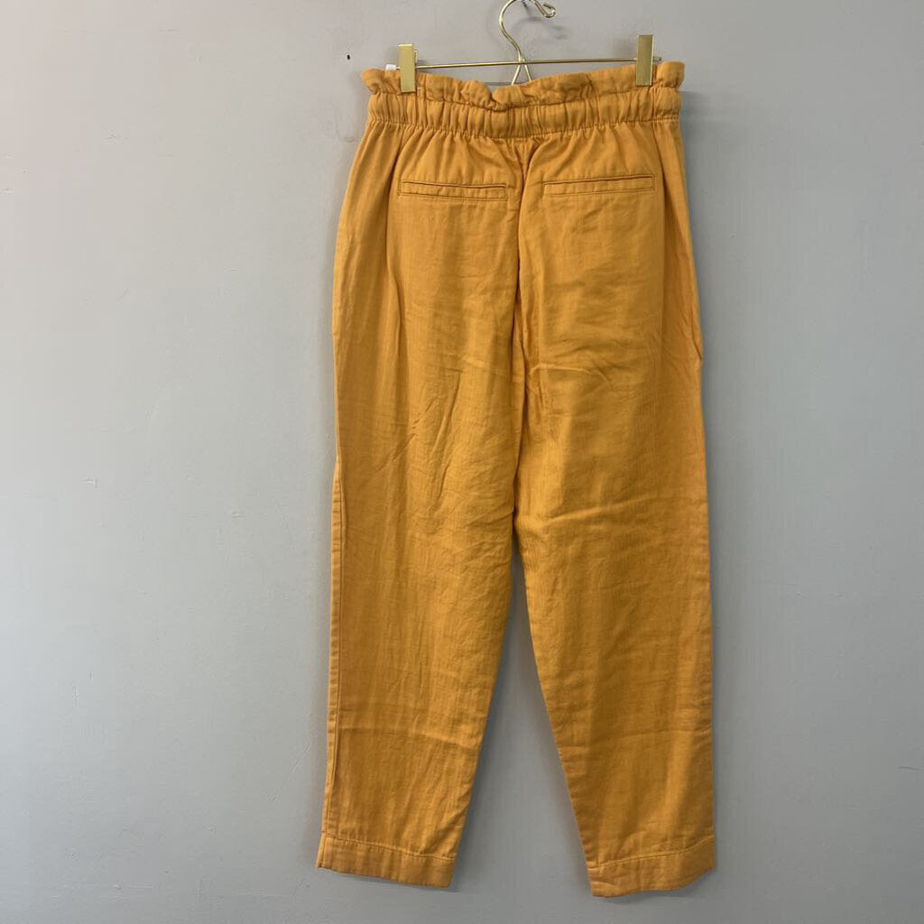 Loft Yellow High Rise Straight Paper Bag Pants Small