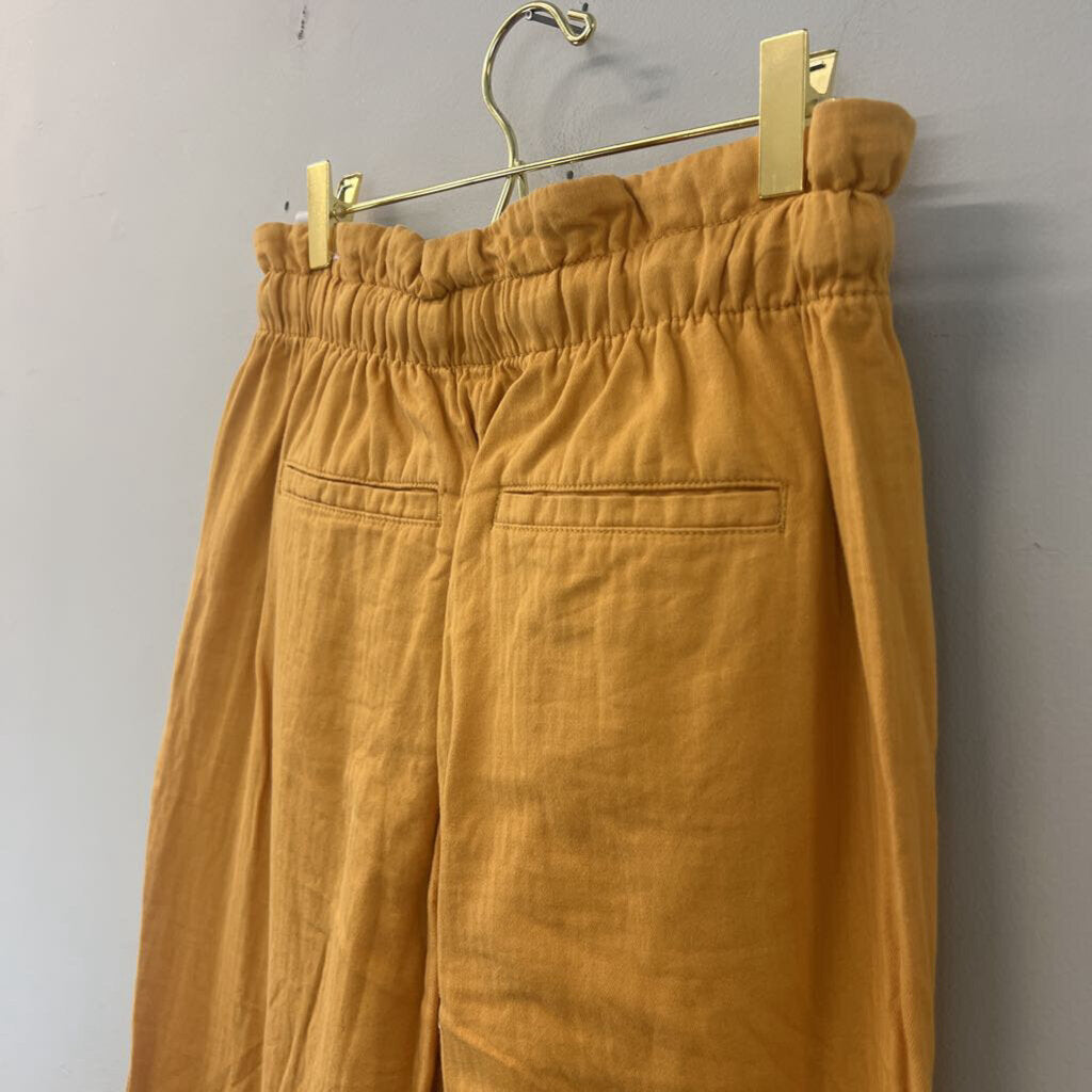 Loft Yellow High Rise Straight Paper Bag Pants Small