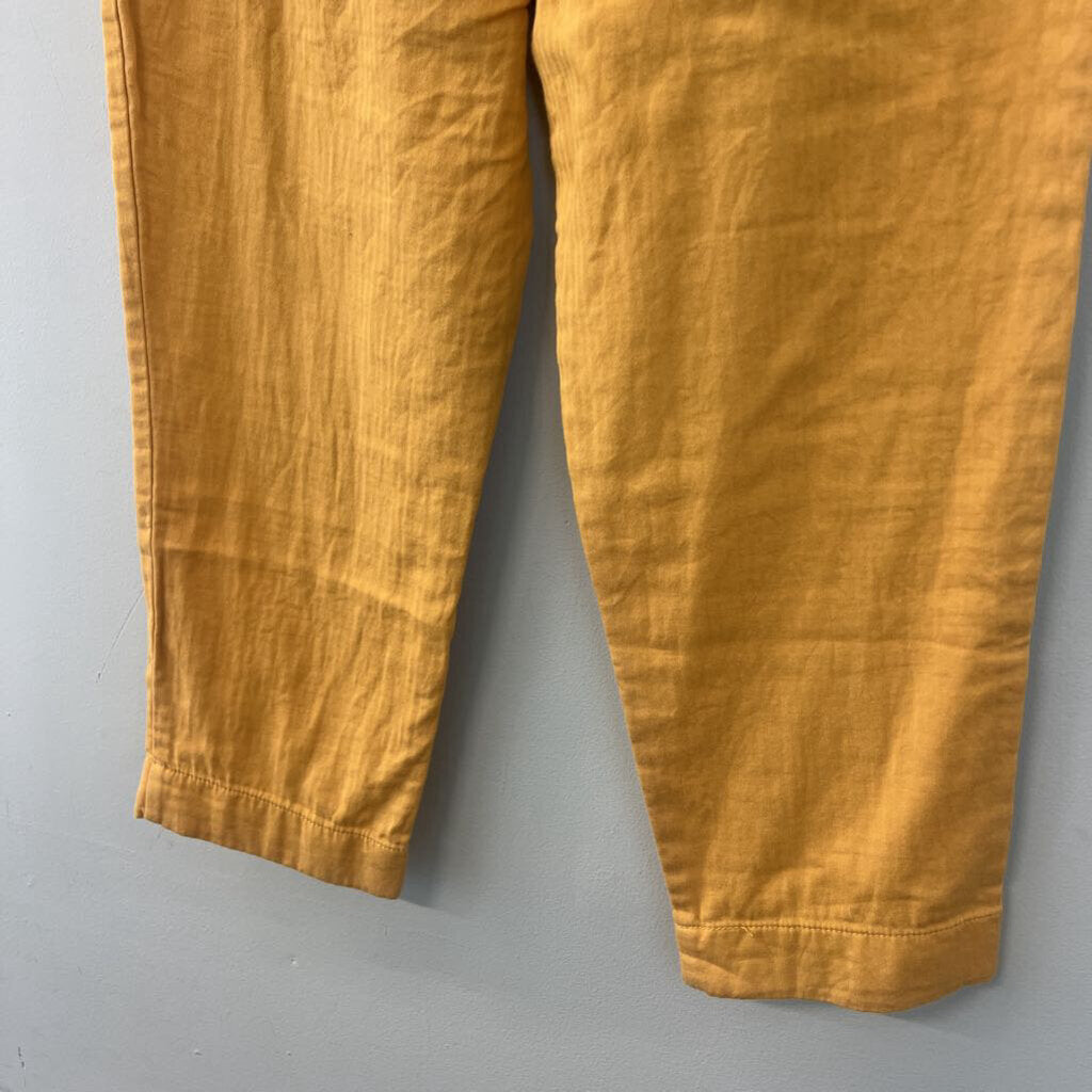 Loft Yellow High Rise Straight Paper Bag Pants Small