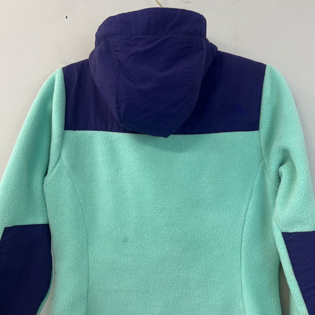 The North Face Blue/ Purple Color Block Zip Up Fleece Jacket Extra Small