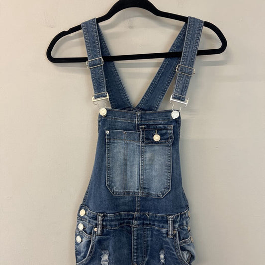 Indigo Rein Medium Wash Distressed Overalls 5