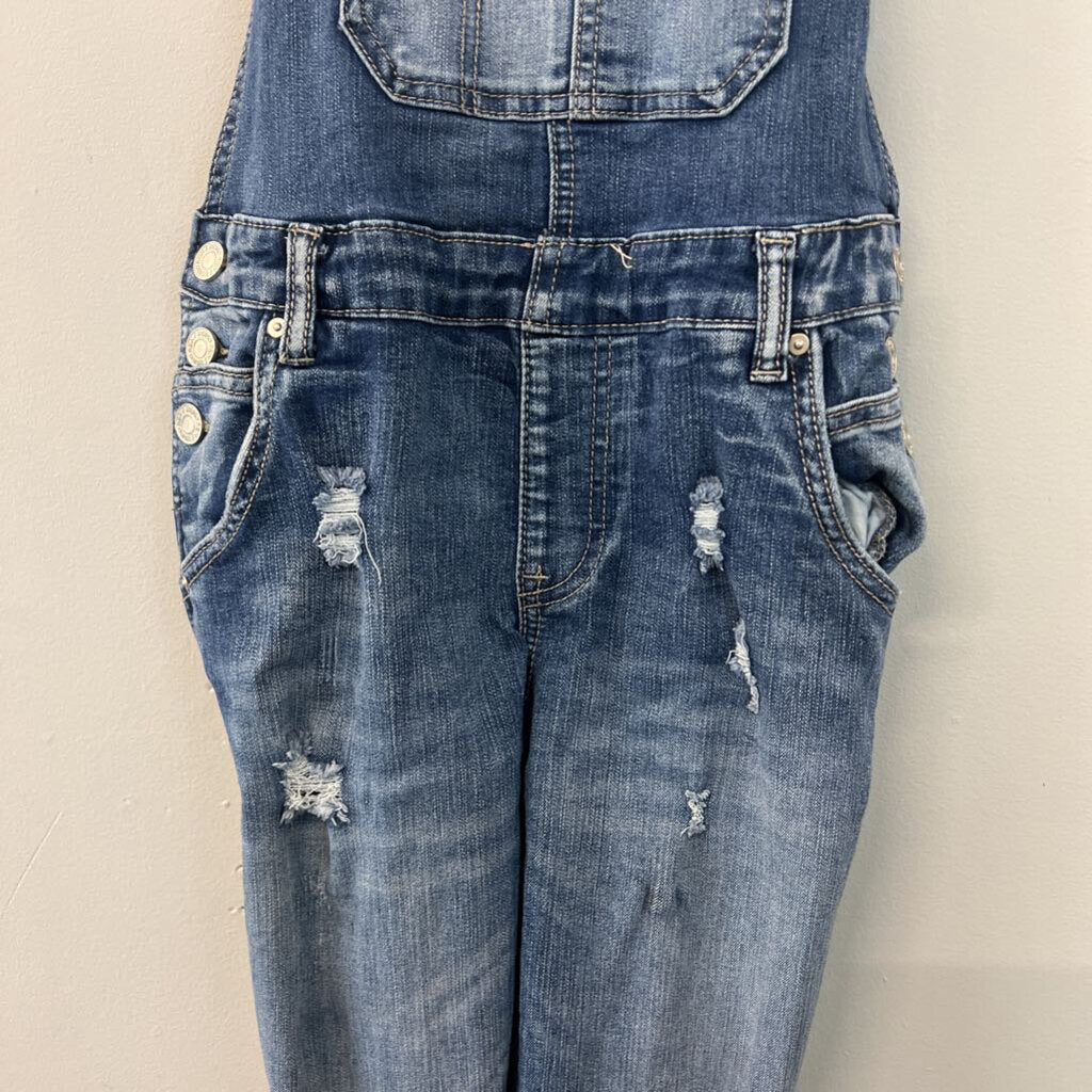 Indigo Rein Medium Wash Distressed Overalls 5