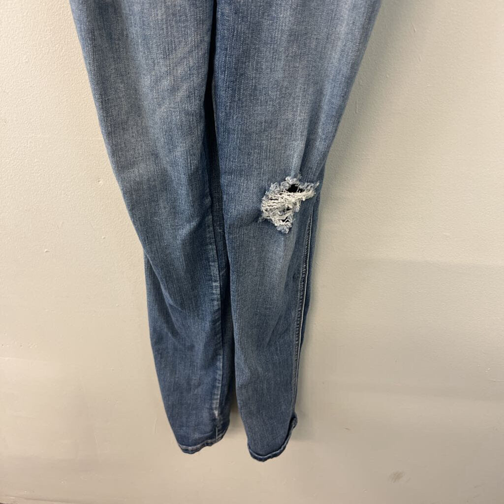 Indigo Rein Medium Wash Distressed Overalls 5