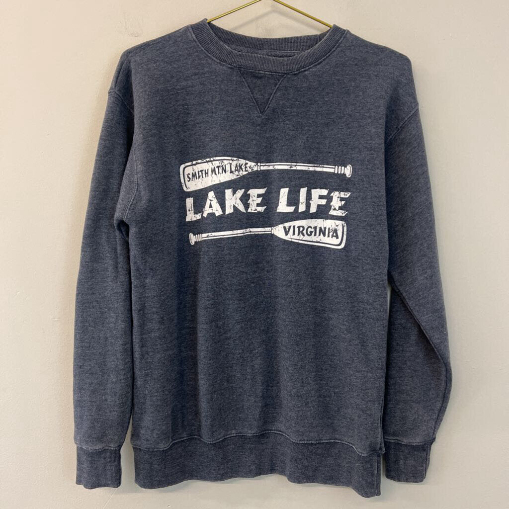 Vintage Wear Blue Lake Life Crewneck Pullover Medium