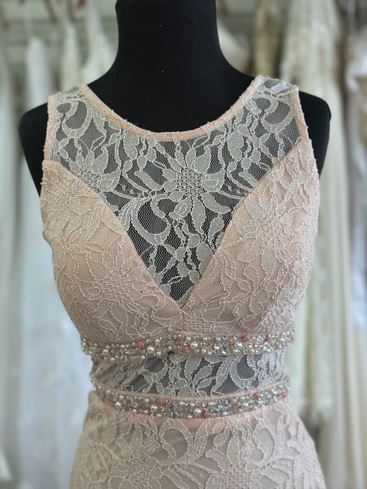 City Studio Pink Lace Long Formal 3