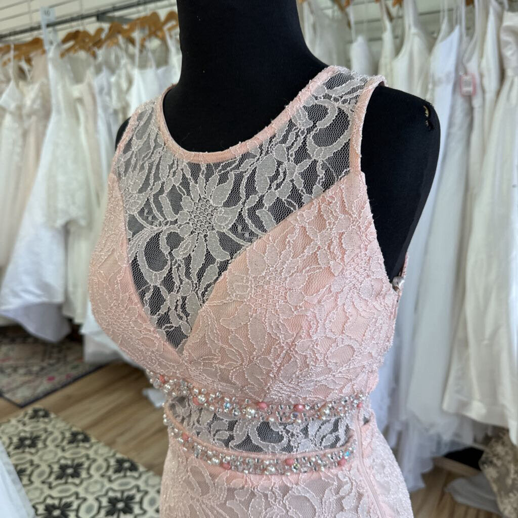 City Studio Pink Lace Long Formal 3