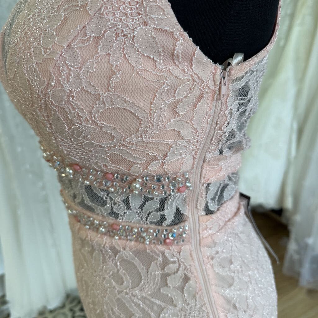 City Studio Pink Lace Long Formal 3