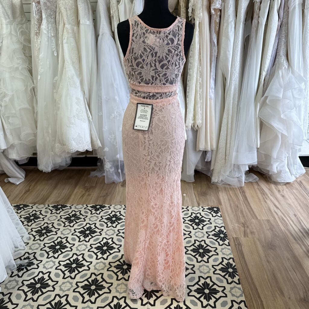 City Studio Pink Lace Long Formal 3