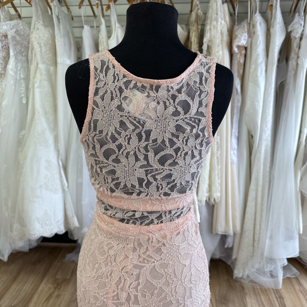 City Studio Pink Lace Long Formal 3