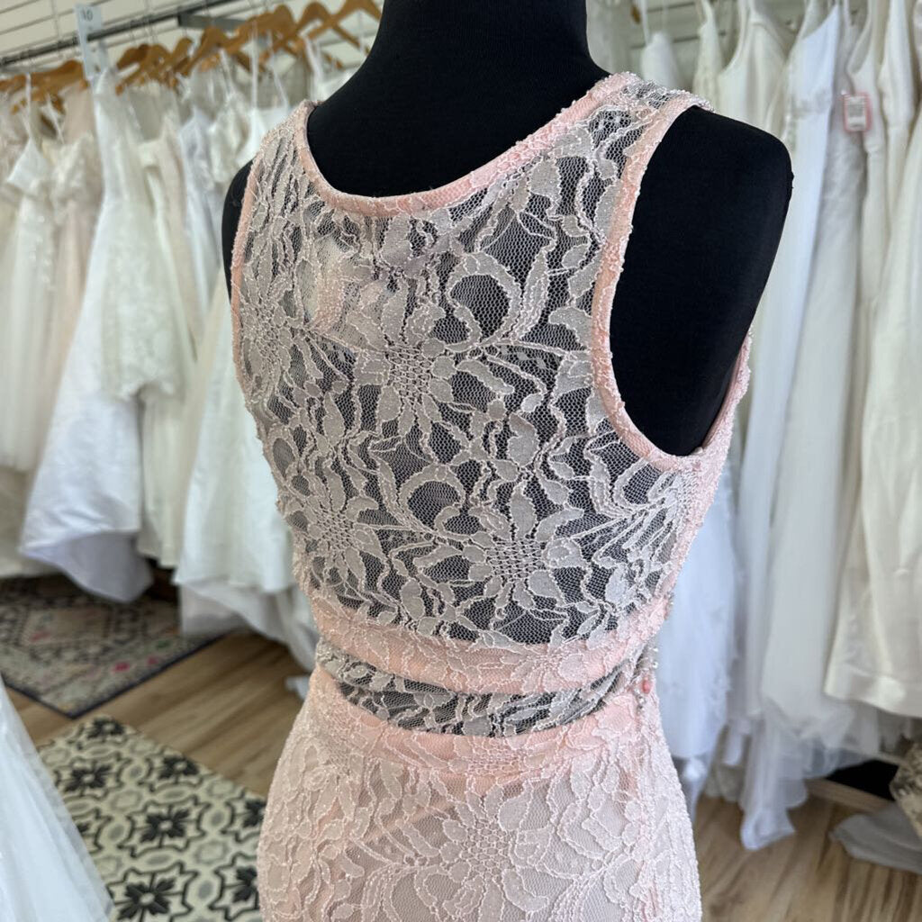 City Studio Pink Lace Long Formal 3