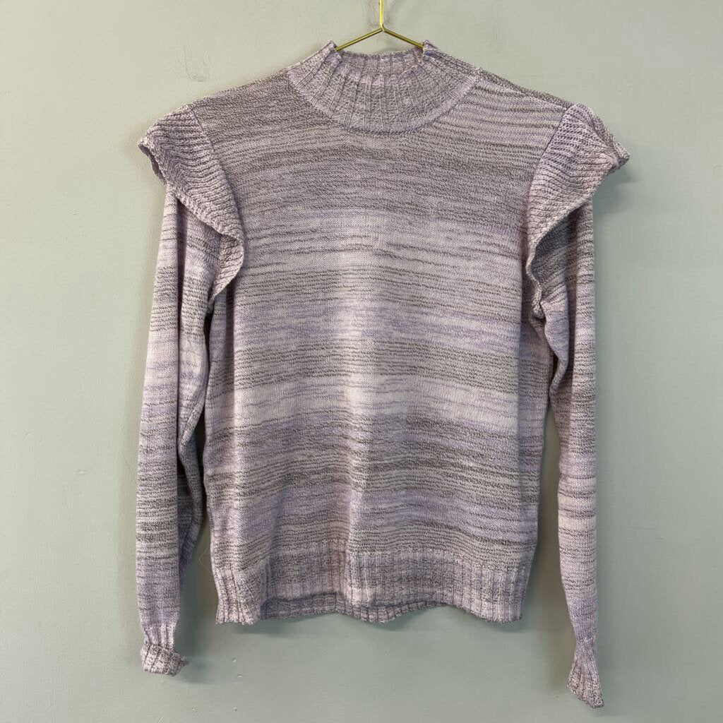 Candace Cameron Bure Purple Knit Long Sleeve Mock Neck Top Small