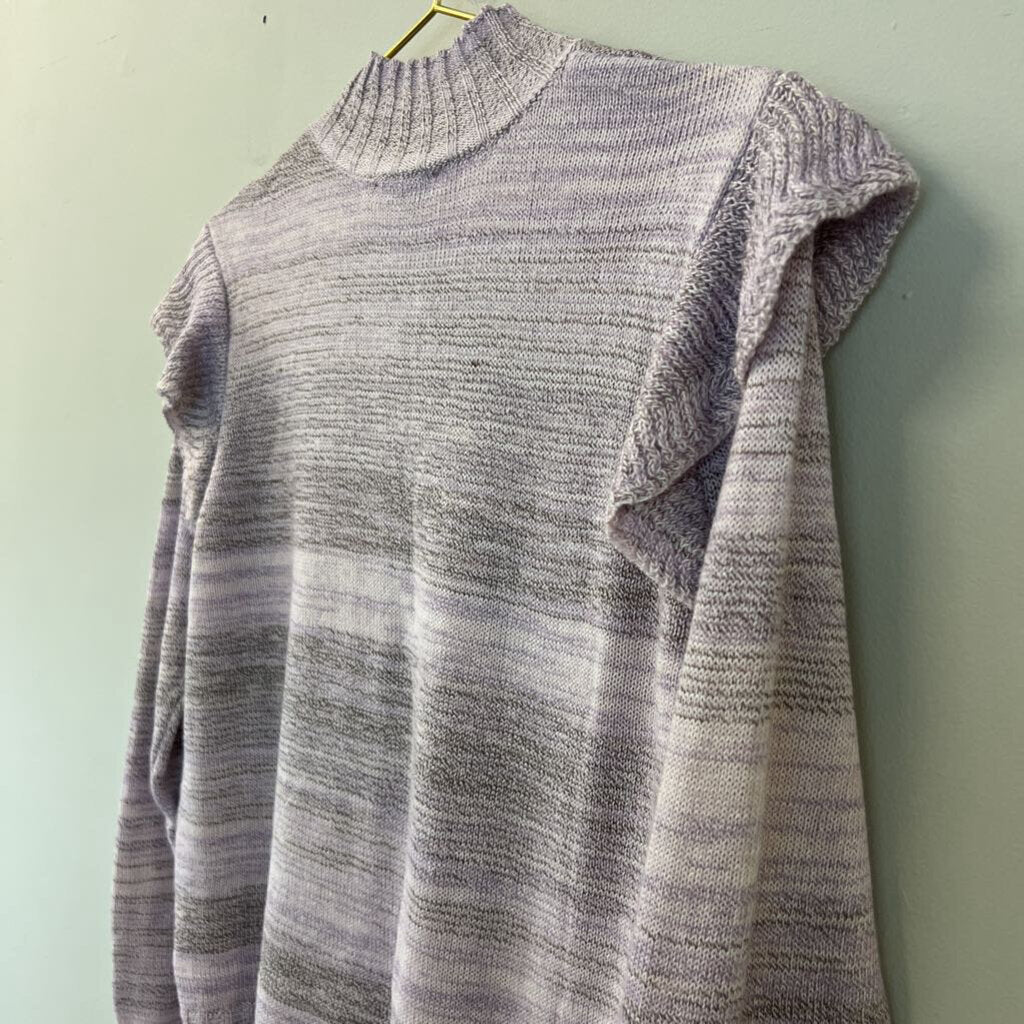 Candace Cameron Bure Purple Knit Long Sleeve Mock Neck Top Small