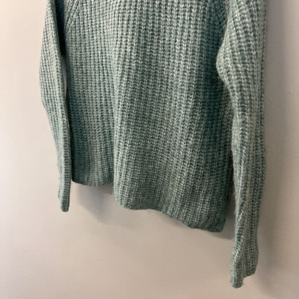 Candace Cameron Bure Green Knit Hooded Sweater Small