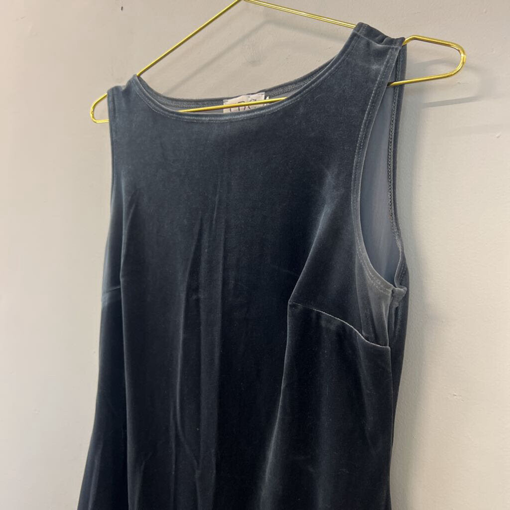 CDC Grey Velvet Sleeveless Dress 8